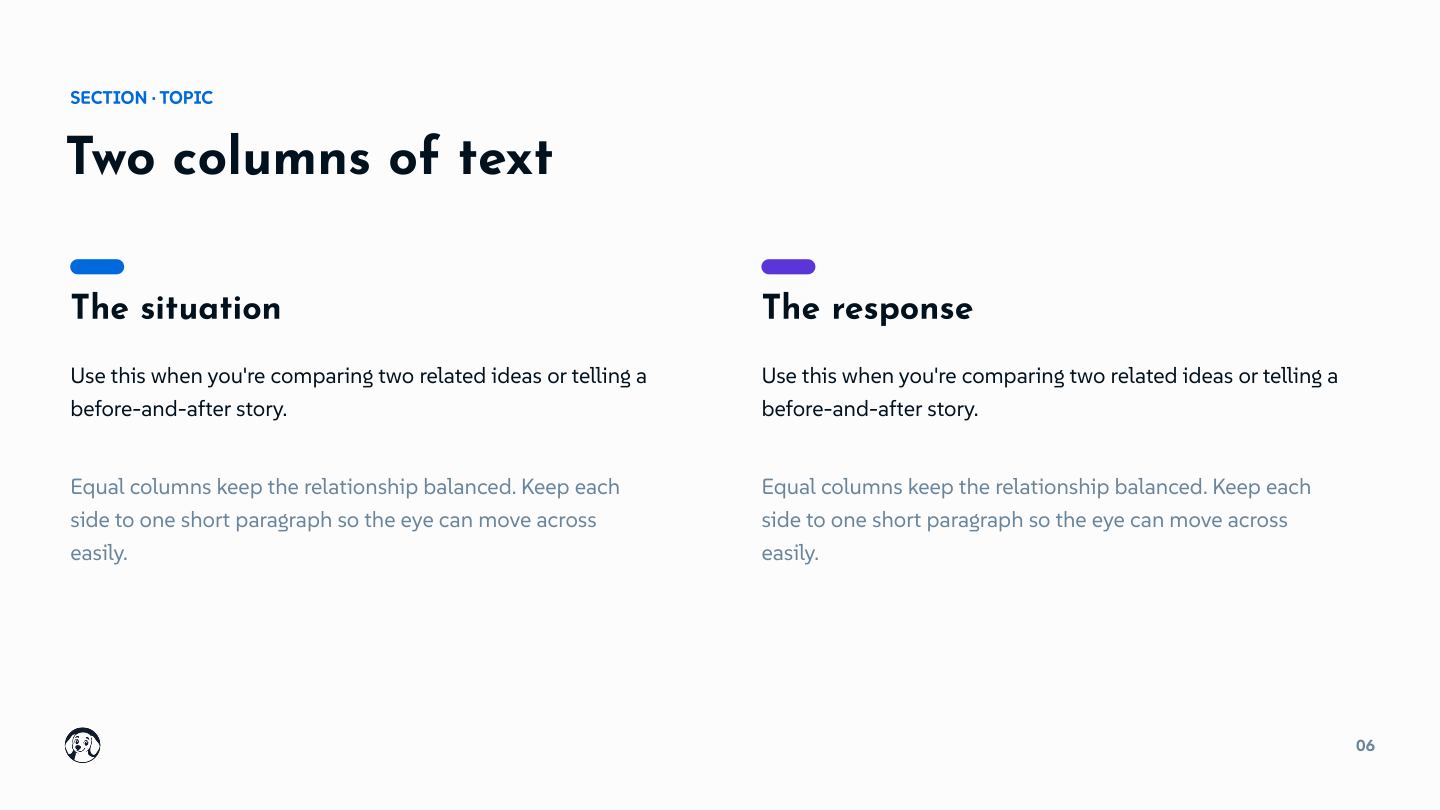 Two-column text layout