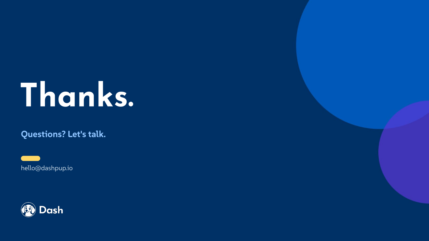 Closing — thank you slide