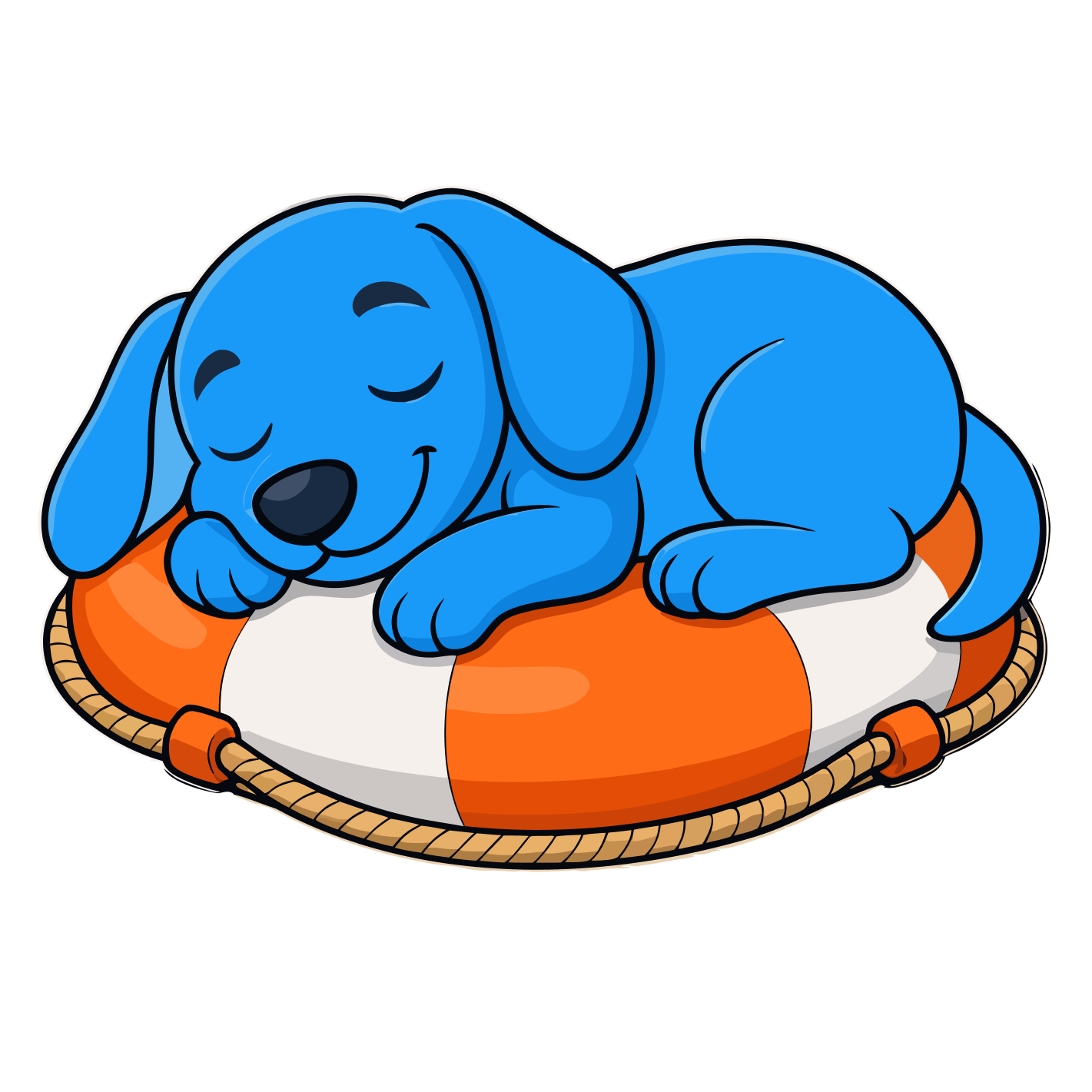 Dash resting on a life ring